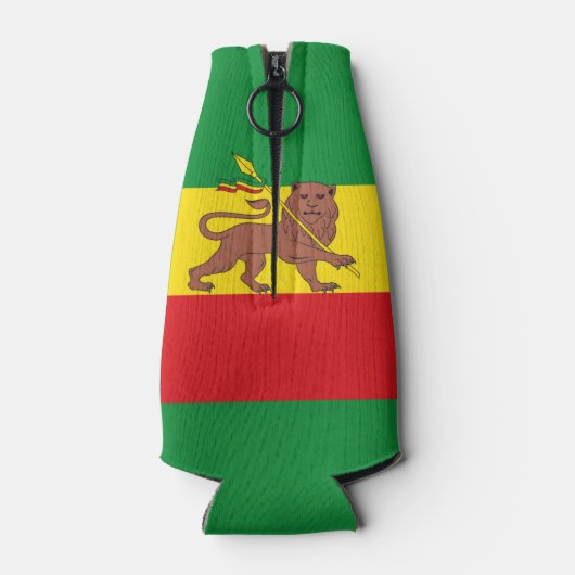 Oude Ethiopische vlag Flesjeskoeler (Achterkant)