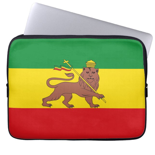 Oude Ethiopische vlag Laptop Sleeve (Voorkant)