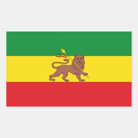 Oude Ethiopische vlag Rechthoekige Sticker (Voorkant)