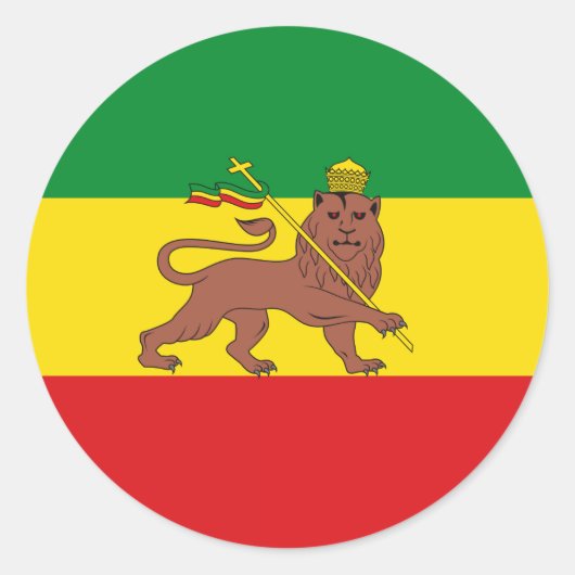 Oude Ethiopische vlag Ronde Sticker (Voorkant)