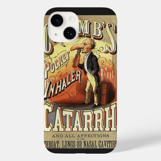 Oude Etiket Kunst, Crumb's Zak Astma Inhalator Case-Mate iPhone Case (Achterkant)