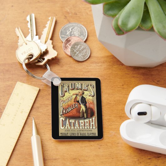Oude Etiket Kunst, Crumb's Zak Astma Inhalator Sleutelhanger (Bureau)