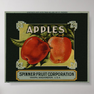  oude etiketten van appelfruit poster