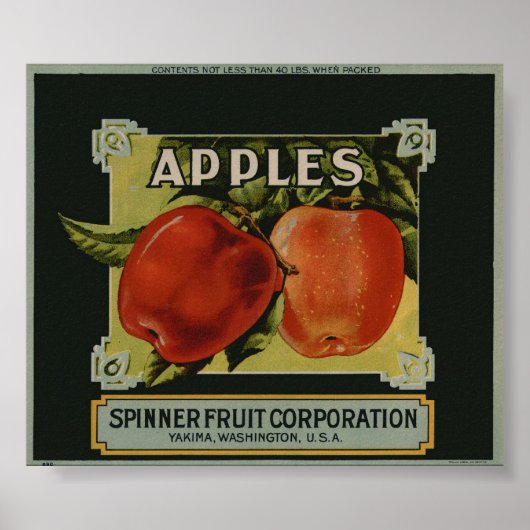  oude etiketten van appelfruit poster (Voorkant)