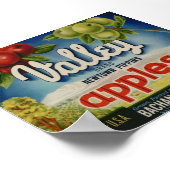 oude etiketten van appelfruit poster (Hoek)