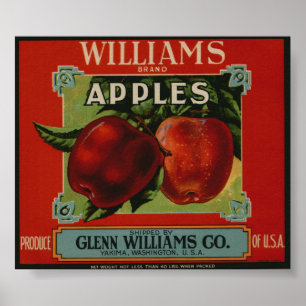 oude etiketten van appelfruit poster