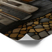 Oude Europese Cobblestone Street rustieke gebouwen Poster (Hoek)