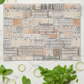 Oude Europese gebouwen Theedoek (Gevouwen)