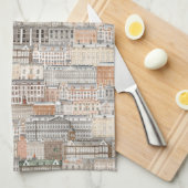 Oude Europese gebouwen Theedoek (Quarter Fold)