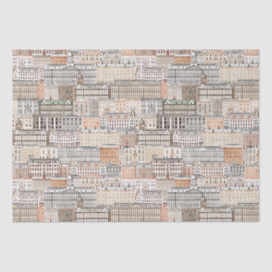 Oude Europese gebouwen Tissuepapier (Voorkant)