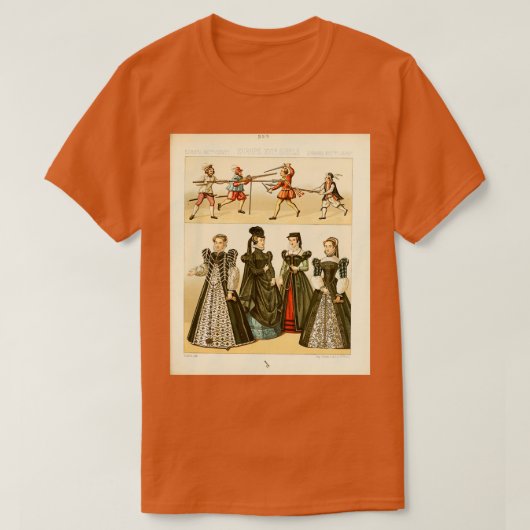 Oude Europese mode en levensstijl 15e 16e eeuw T-shirt (Design voorkant)