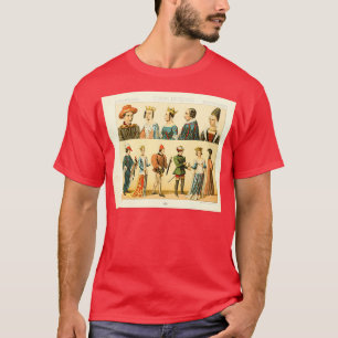 Oude Europese mode en levensstijl Middeleeuwen T-shirt