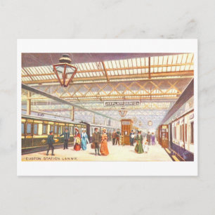 Oude Euston Station in Londen Briefkaart