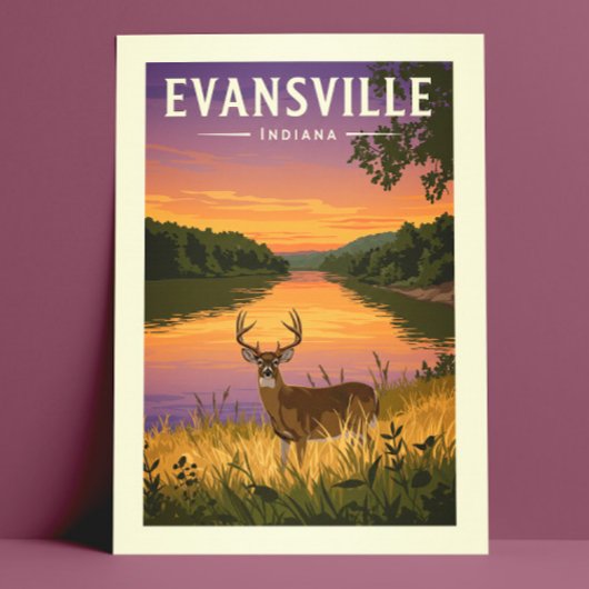 Oude Evansville Indiana Briefkaart