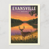Oude Evansville Indiana Briefkaart (Voorkant)