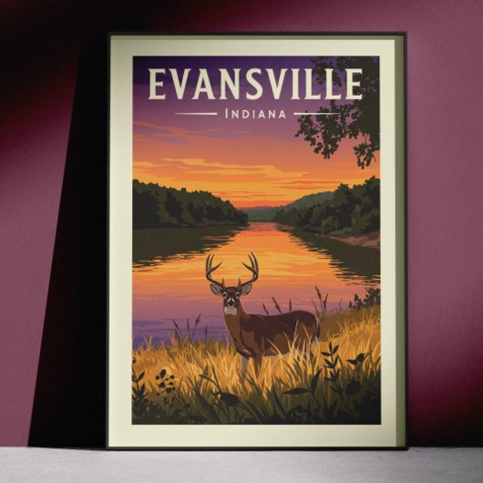 Oude Evansville Indiana Poster