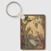 Oude Fabels van Aesopus, Vos, Haantje en de Hond Sleutelhanger (Voorkant)