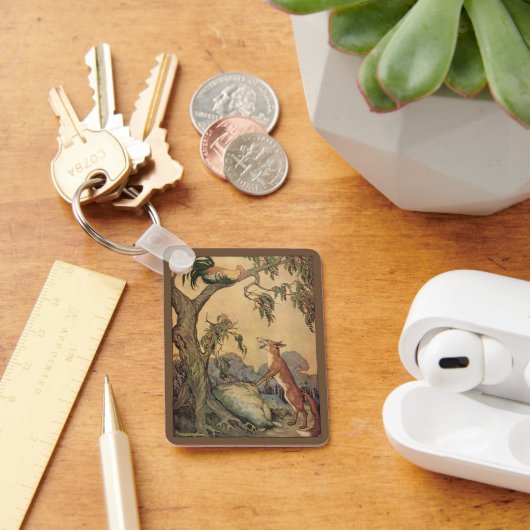 Oude Fabels van Aesopus, Vos, Haantje en de Hond Sleutelhanger (Bureau)