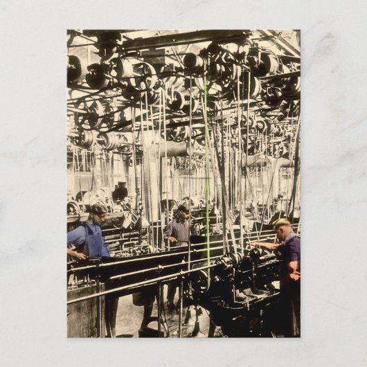 Oude Fabrieksarbeiders Foto Afbeelding Postkaart (Voorkant)
