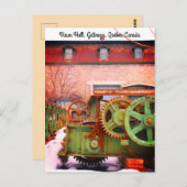 Oude fabrieksmachines tandwielen Vieux Hull Briefkaart (Voorkant / Achterkant)