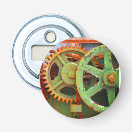 Oude fabrieksmachines tandwielen Vieux Hull Button Flesopener