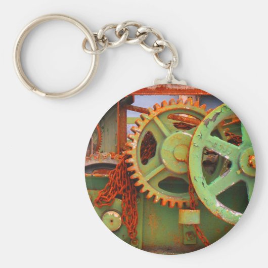 Oude fabrieksmachines tandwielen Vieux Hull Sleutelhanger (Voorkant)