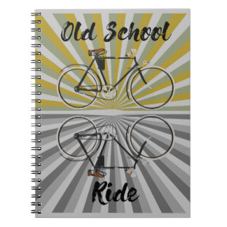 Oude Fahrrad-schoolritje, retrofiets, nerd, vintag Notitieboek