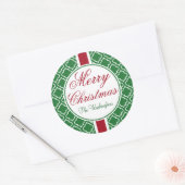 Oude familiegroene kerststickers ronde sticker (Envelop)