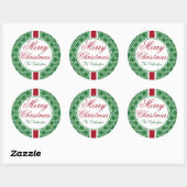 Oude familiegroene kerststickers ronde sticker (Vel)