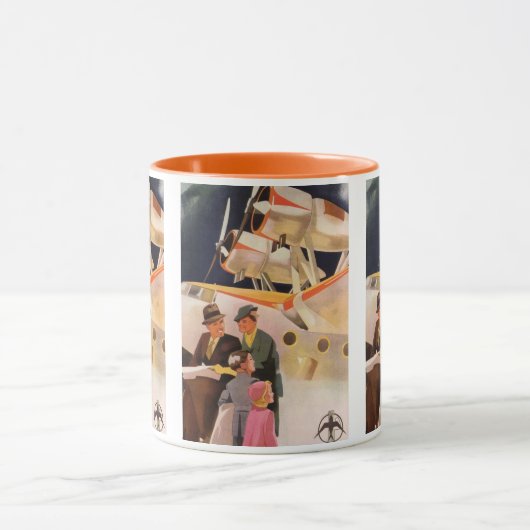 Oude familievakantie met een watervliegtuig met sc mok (Midden)