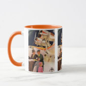 Oude familievakantie met een watervliegtuig met sc mok (Links)