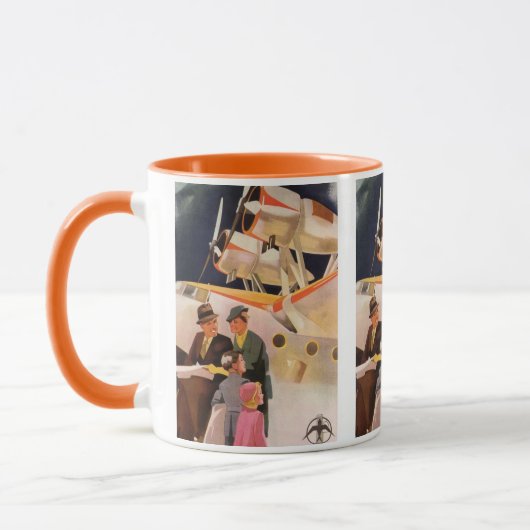 Oude familievakantie met een watervliegtuig met sc mok (Links)