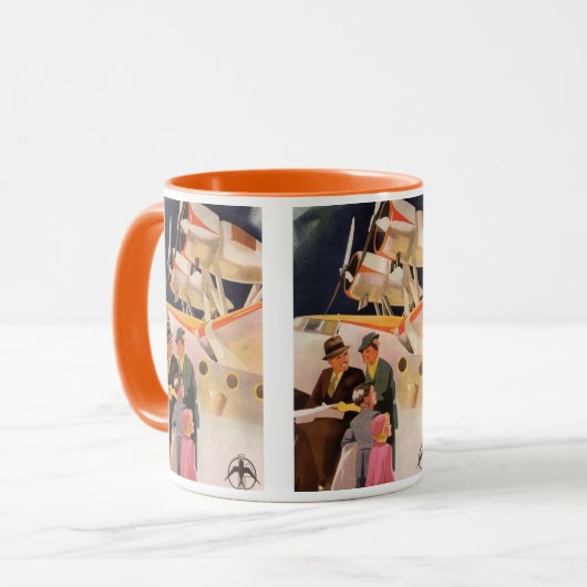 Oude familievakantie met een watervliegtuig met sc mok (Voorkant links)