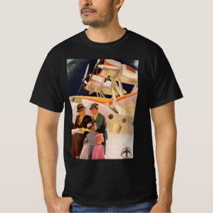Oude familievakantie met zweefvliegtuig met schroe t-shirt