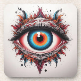 OUDE FANTASIE BLAUWE IRIS OOGBOL BIER ONDERZETTER