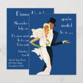 Oude fantasierijke uitnodiging voor een dinerfeest (Voorkant / Achterkant)