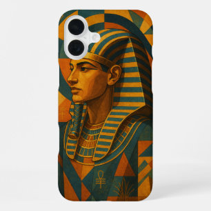 Oude Farao Majestic Mystique Blauwgroen Goud iPhone 16 Plus Hoesje