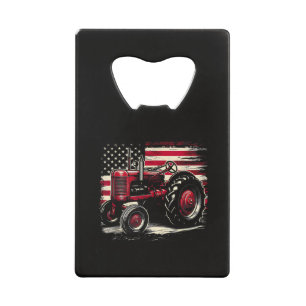 Oude Farmall Cub Tractor Amerikaanse Vlag Patriott Creditkaart Flessenopener