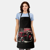 Oude Farmall Cub Tractor Amerikaanse Vlag Patriott Schort (Gedragen)