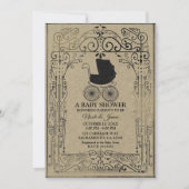 Oude Fashion  Carriage Deco Baby shower Kaart (Voorkant)