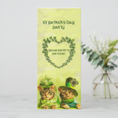 OUDE FASHION IRISH CATS, ST.PATRICK'S DAY PARTY KAART (Staand voorkant)