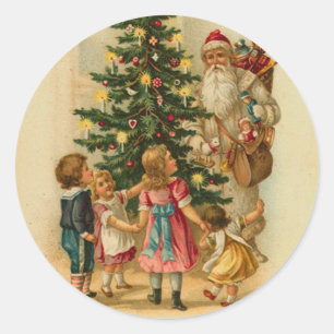 Oude Fashion Santa Kerst sticker