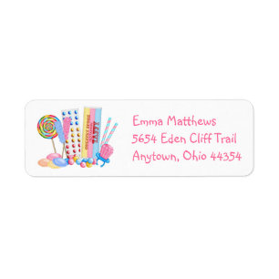 Oude Fashion Snoep Return Address Labels