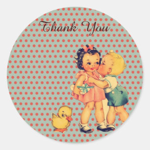 Oude Fashion Valentijn retro kinderfeestje Ronde Sticker