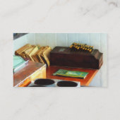 Oude fashioned add machine visitekaartje (Achterkant)