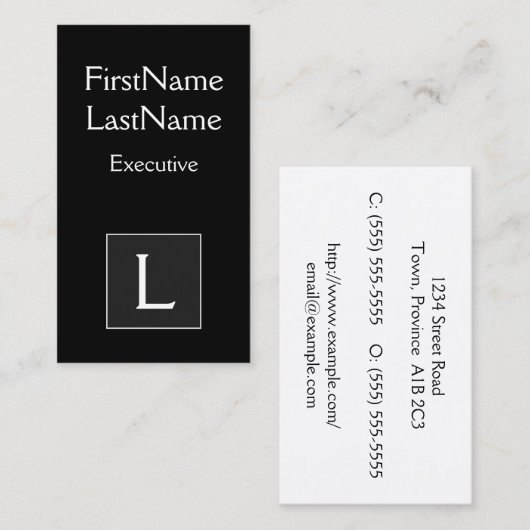Oude Fashioned and Classic Executive Visitekaartje (Voorkant / Achterkant)