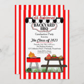 Oude Fashioned Backyard BBQ Graduparty Kaart (Voorkant / Achterkant)