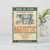 Oude Fashioned Barbecue Invitations Kaart (Staand voorkant)