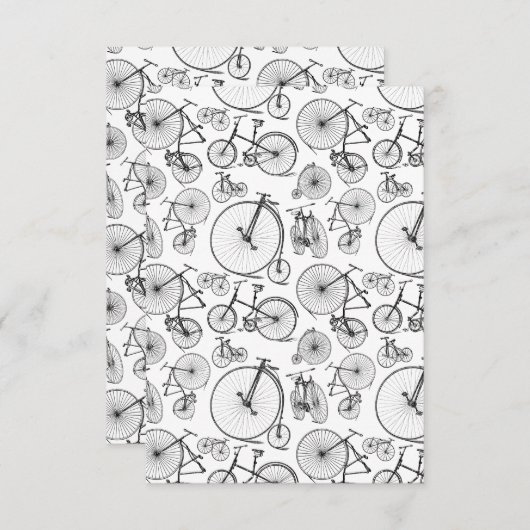 Oude Fashioned Bicycles CUSTOM ACHTERGROND COLOR Bedankkaart (Voorkant / Achterkant)
