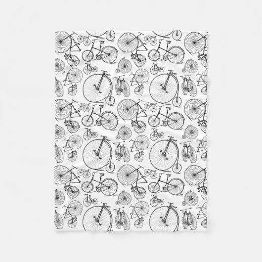 Oude Fashioned Bicycles CUSTOM ACHTERGROND COLOR Fleece Deken (Voorkant)